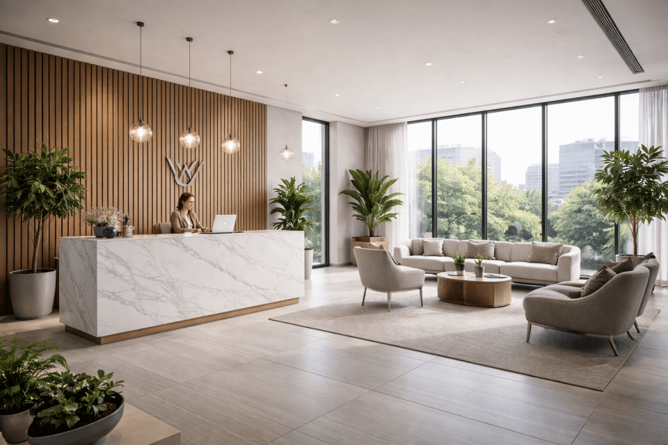 Schön Eingerichteter und Komfortabler Empfangsbereich Hannover Image